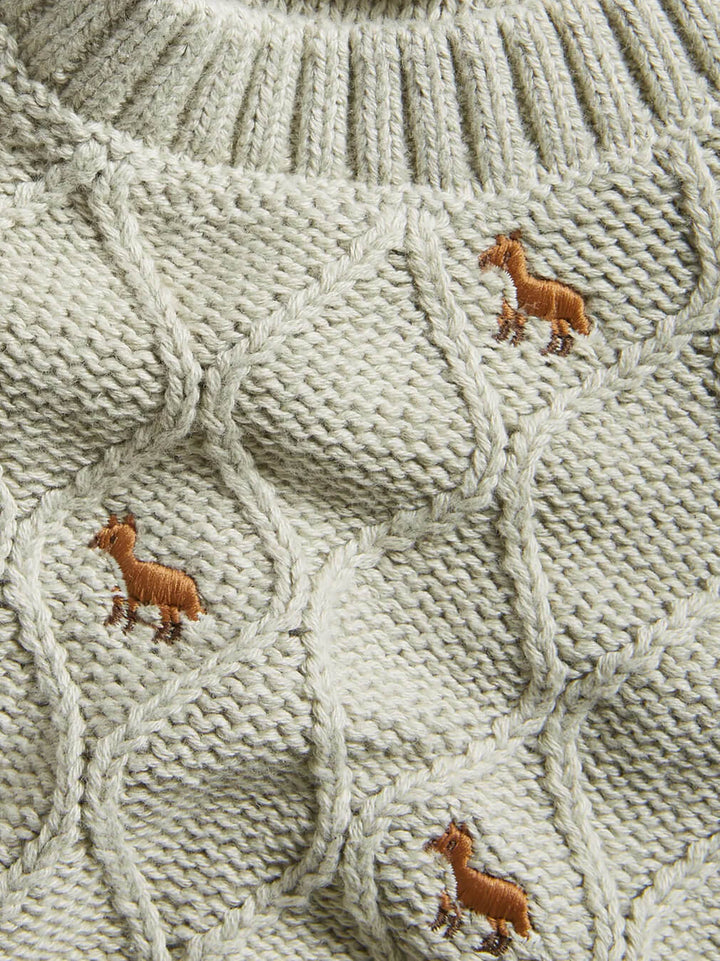 Kids Green Fox Knitted Jumper
